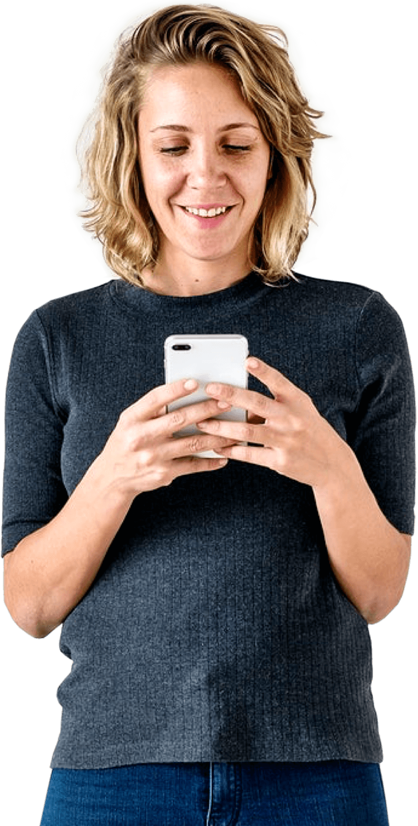 App Entwicklung für Frau mit Handy