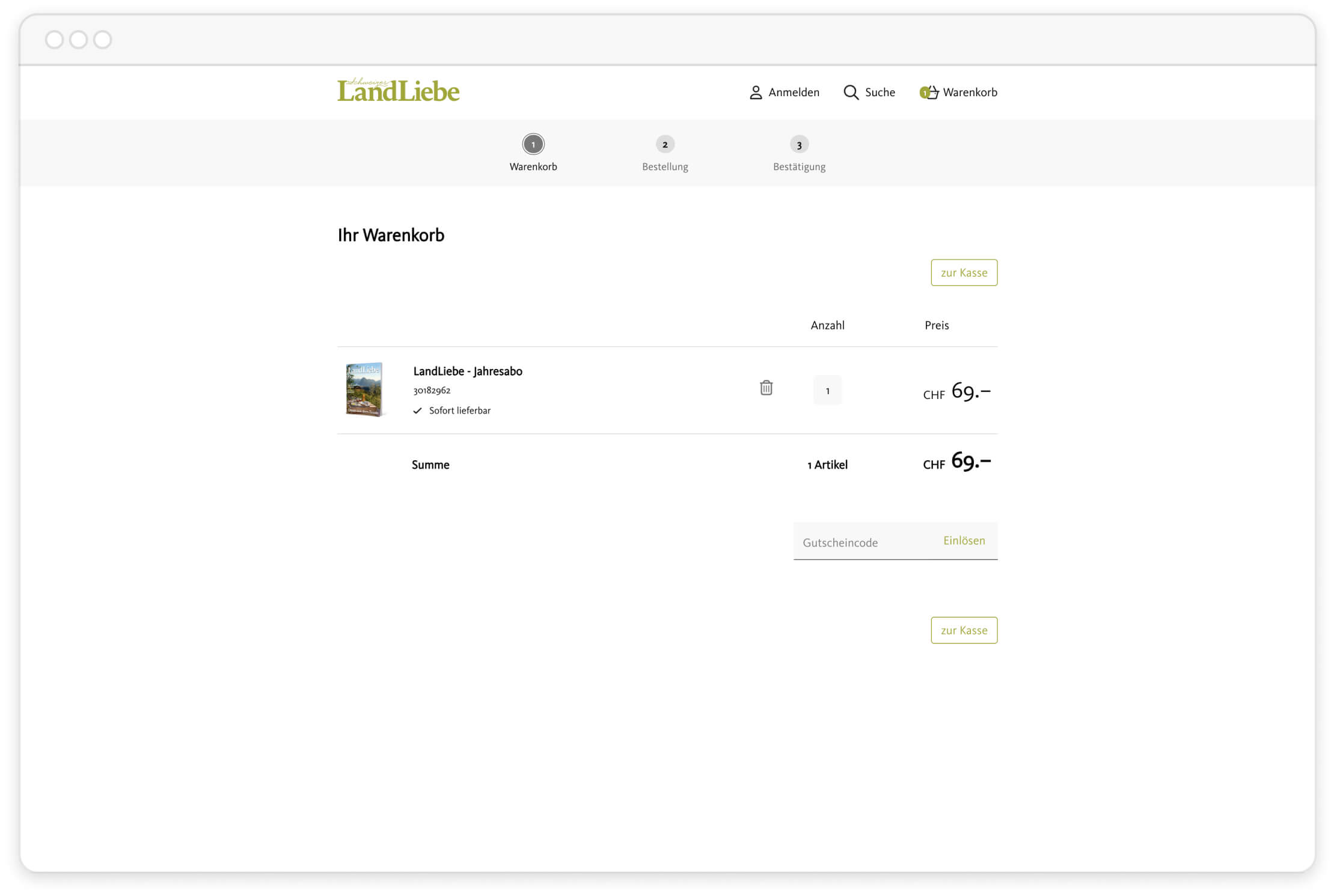 Landliebe Shop Checkout entwickelt von SPRYLAB