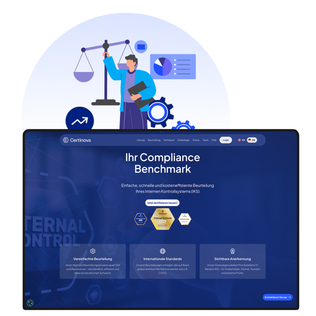 Certinova Compliance-Dashboard mit Gütesiegeln