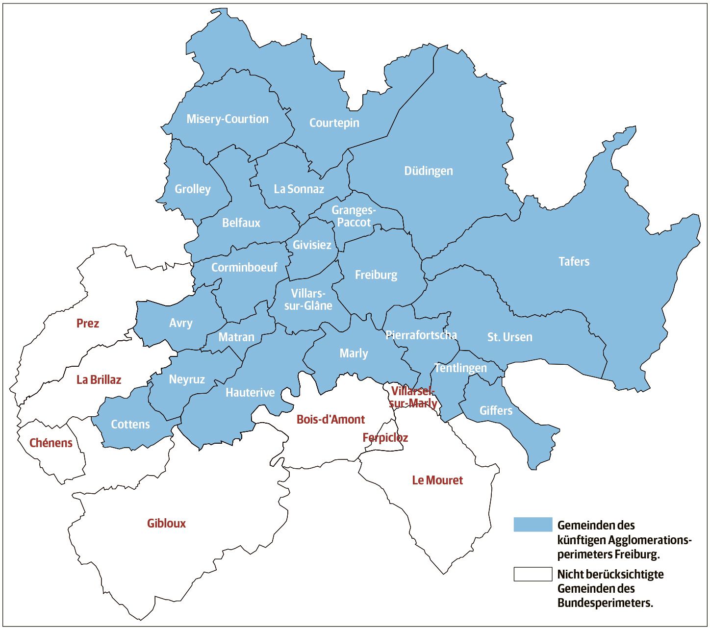 Die Agglomerationen Freiburg Und Bulle Werden Grösser - Freiburger ...