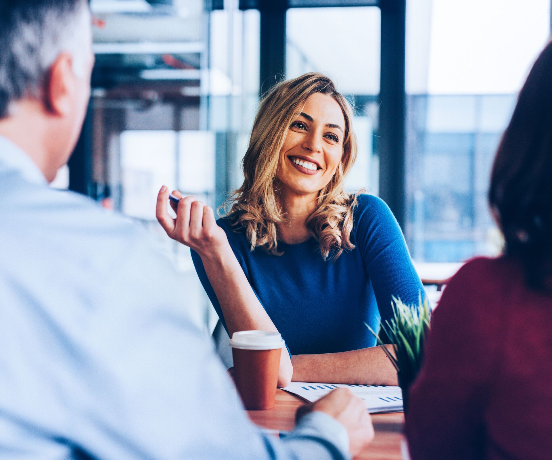Bewerberin im Gespräch
