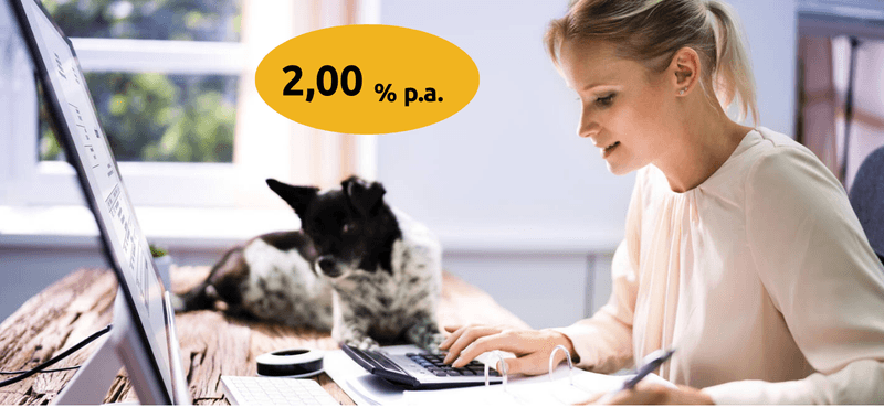 Jetzt 2% p.a. Zinsen sichern!